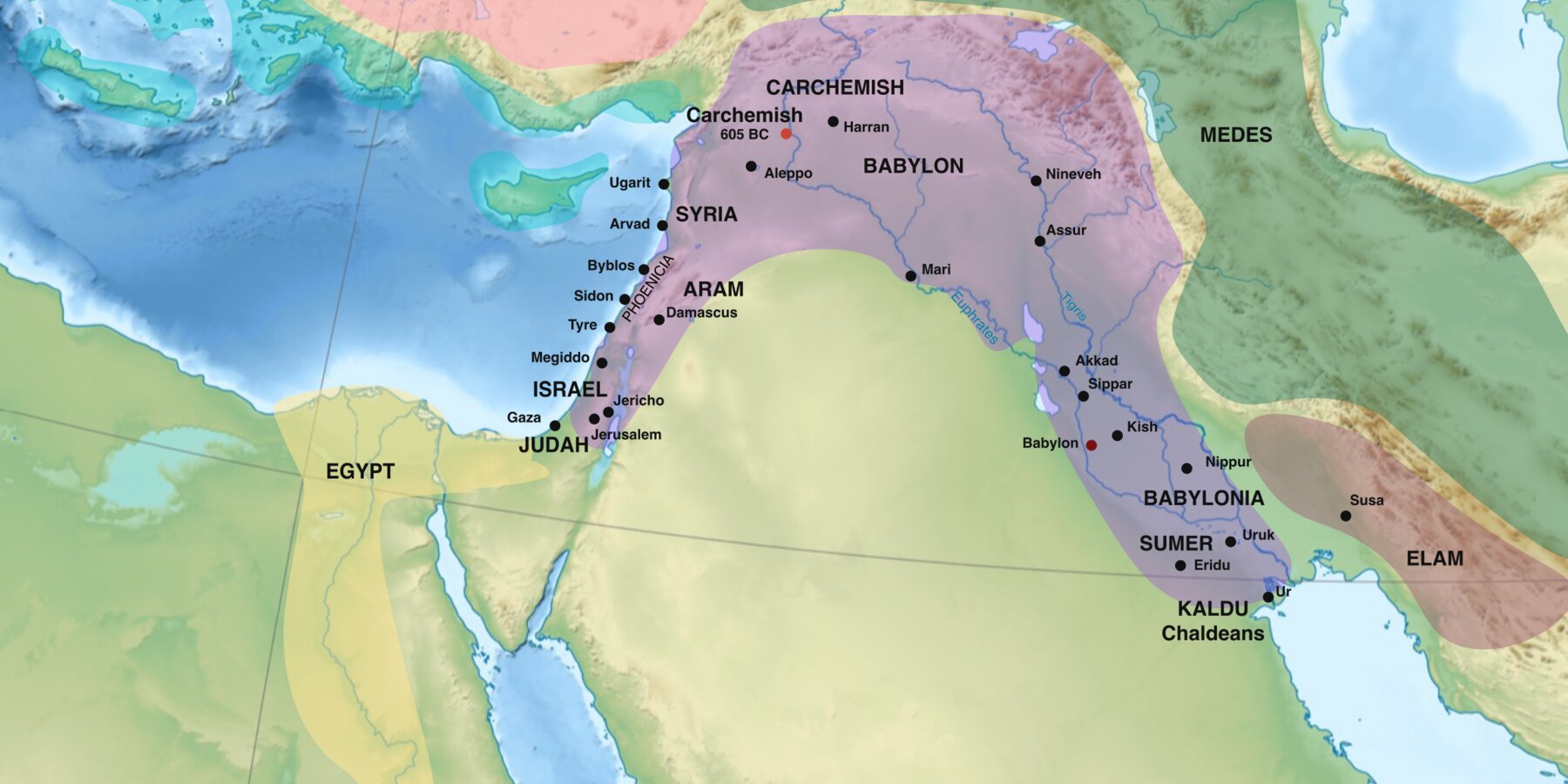 The Near East after Assyria's fall, c. 600 BC: Babylon, Media, Lydia and Egypt