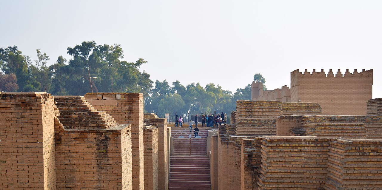 The reconstructed walls of Babylon today