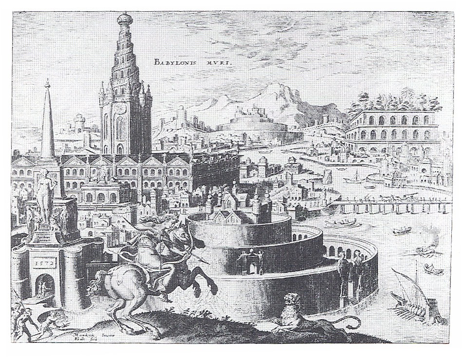 Maarten van Heemskerck's engraving of the Hanging Gardens