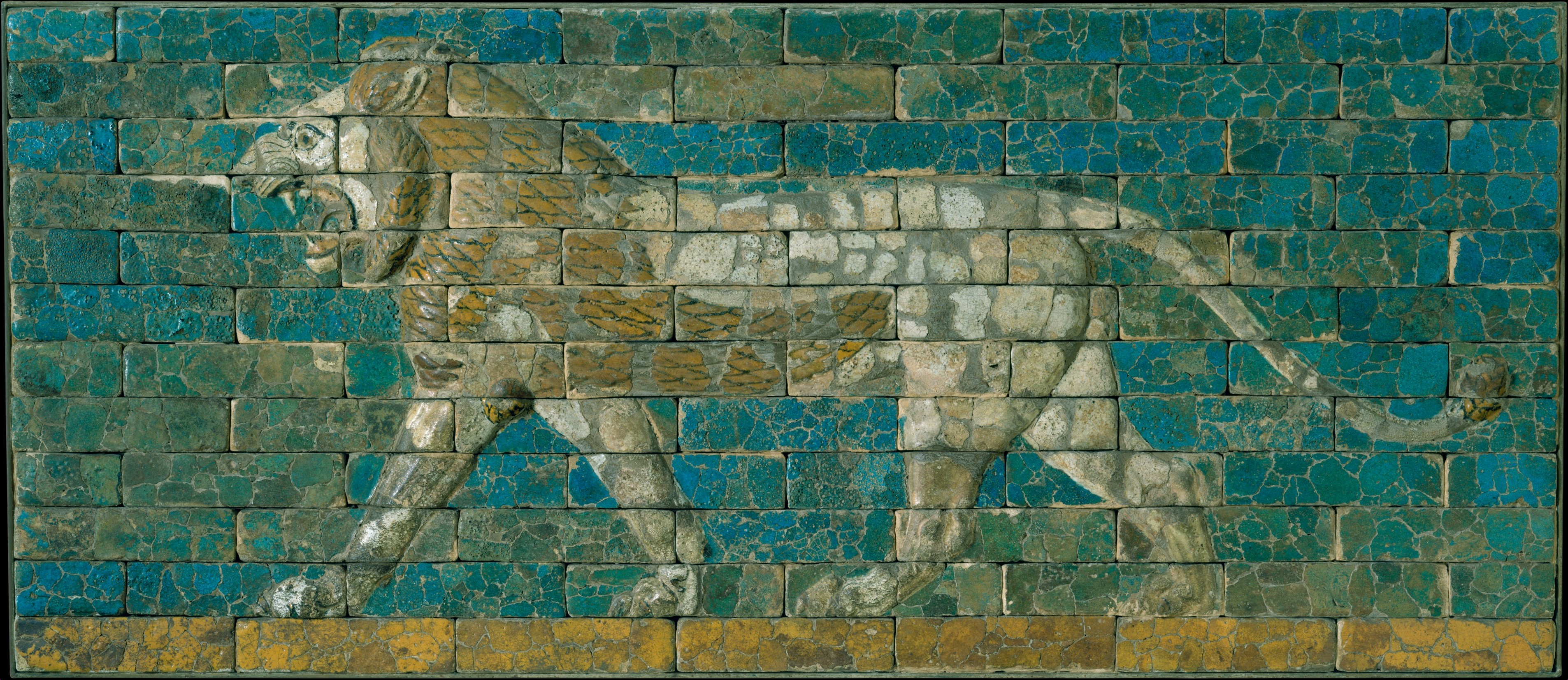 Striding lion panel from the Processional Way of Babylon
