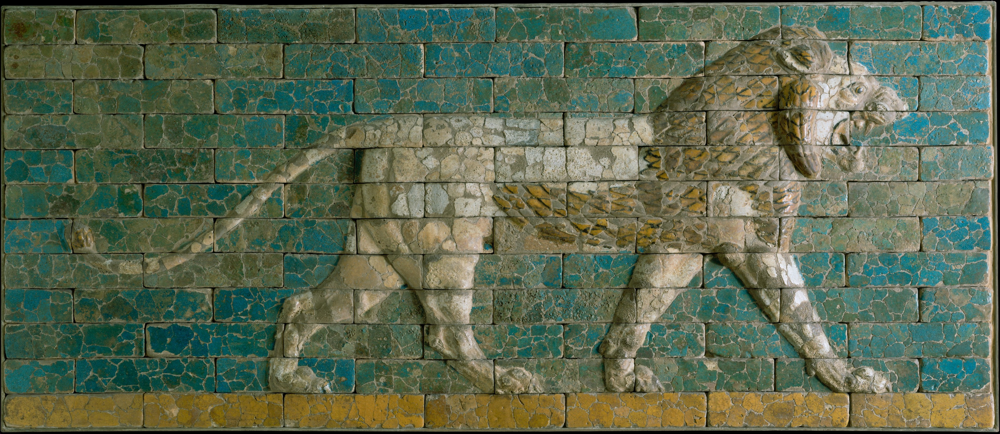 A second striding lion panel from the Processional Way