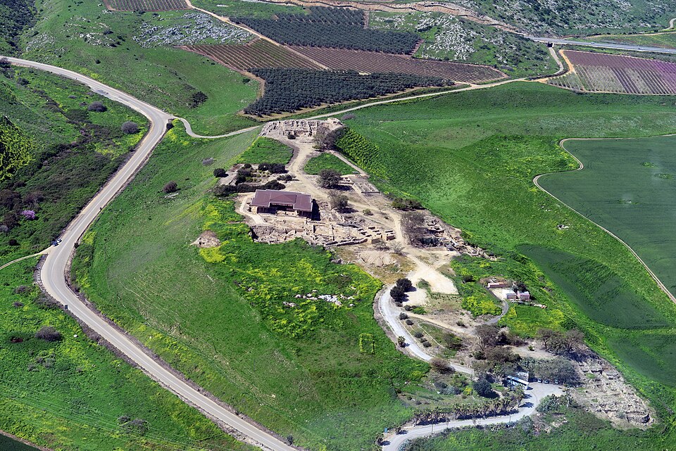 Aerial view of Tel Hazor, the largest Canaanite city — UNESCO World Heritage Site