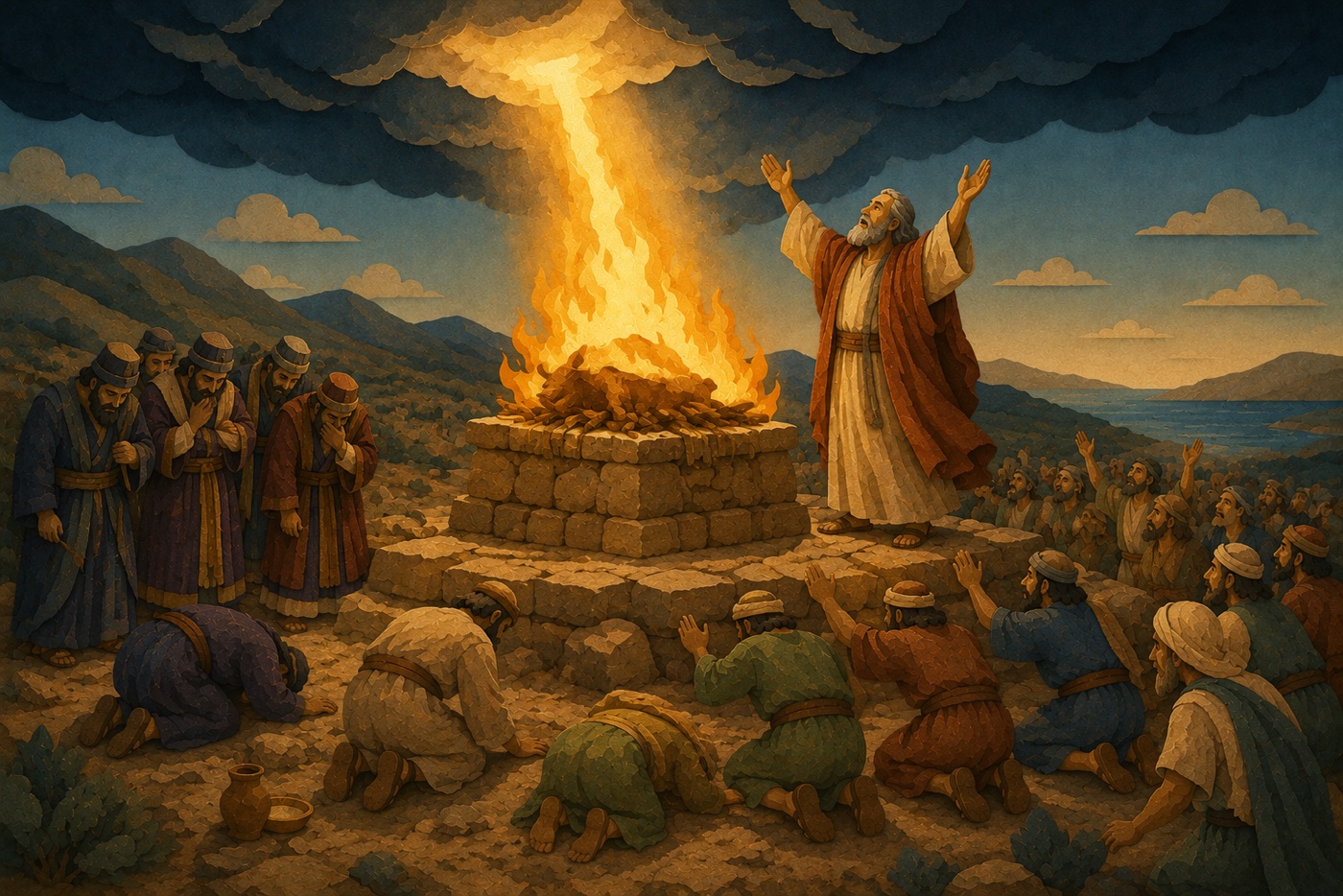 Fire on Carmel — In the North's darkest years God sends his greatest prophets. Elijah calls down fire on Carmel, standing against Ahab, Jezebel, and the Baal cult.