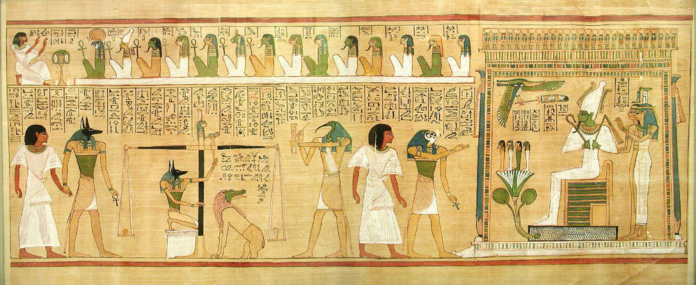 Weighing of the heart scene from the Papyrus of Hunefer