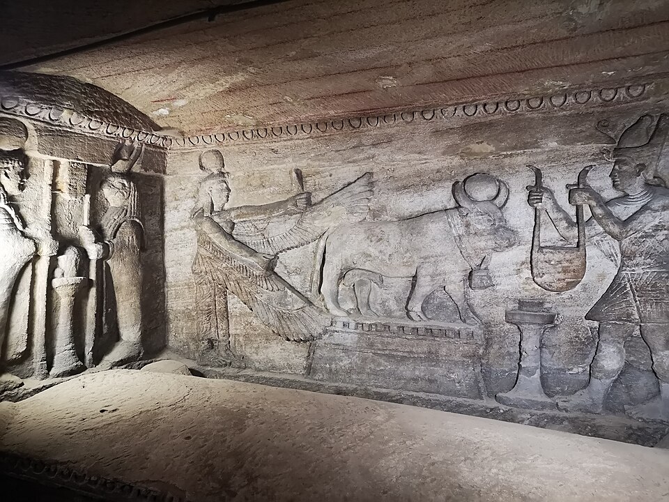 Relief inside the Catacombs of Kom el-Shoqafa