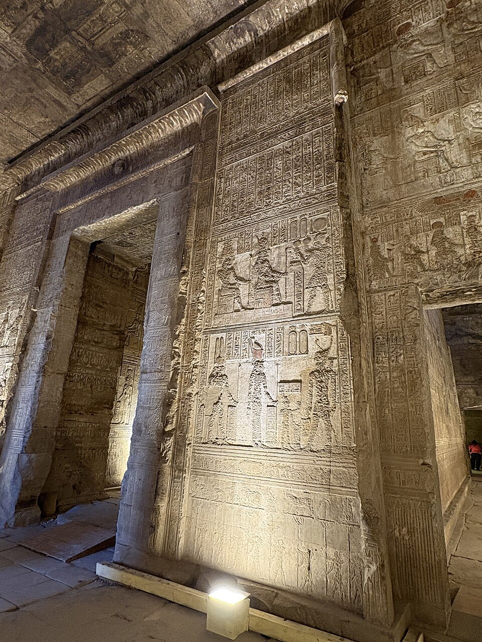 Carved walls inside Dendera Temple