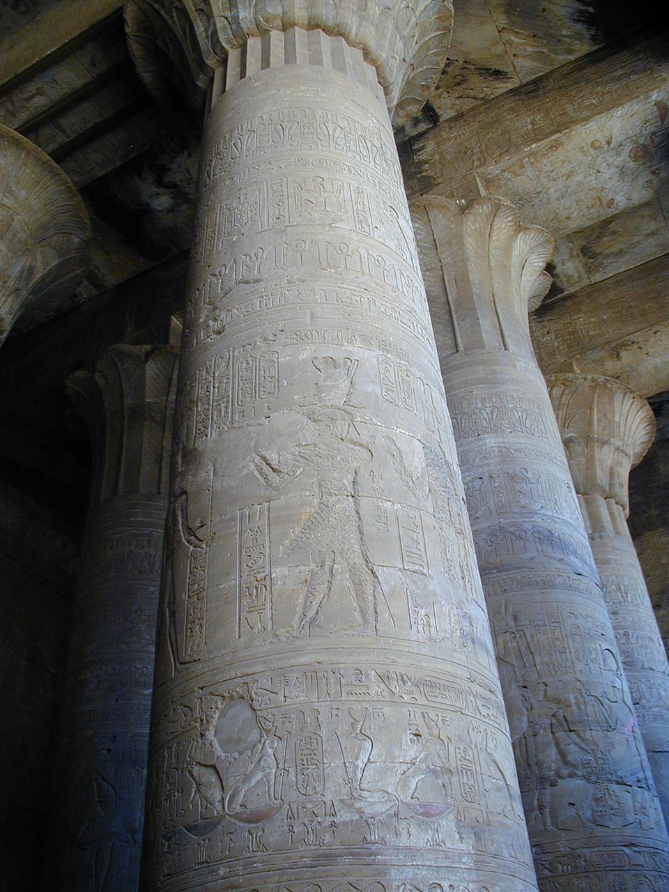 Hypostyle hall column at Edfu