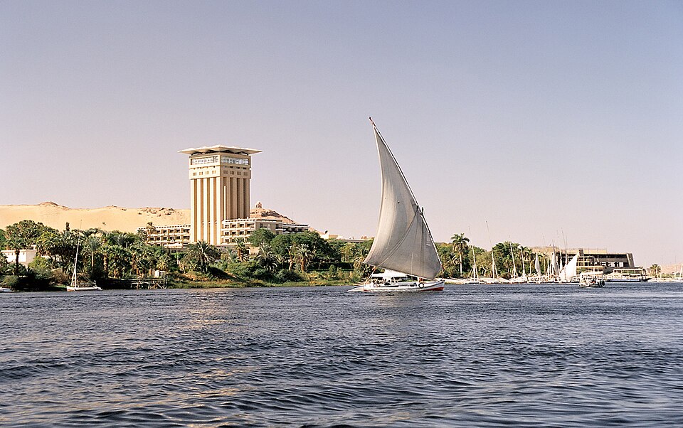 Felucca sailing past Elephantine Island