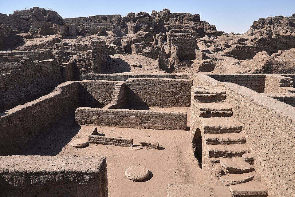 Ancient settlement ruins on Elephantine