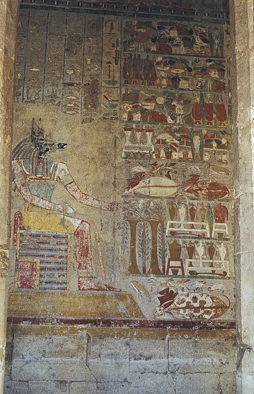 Anubis painting at Hatshepsut's temple