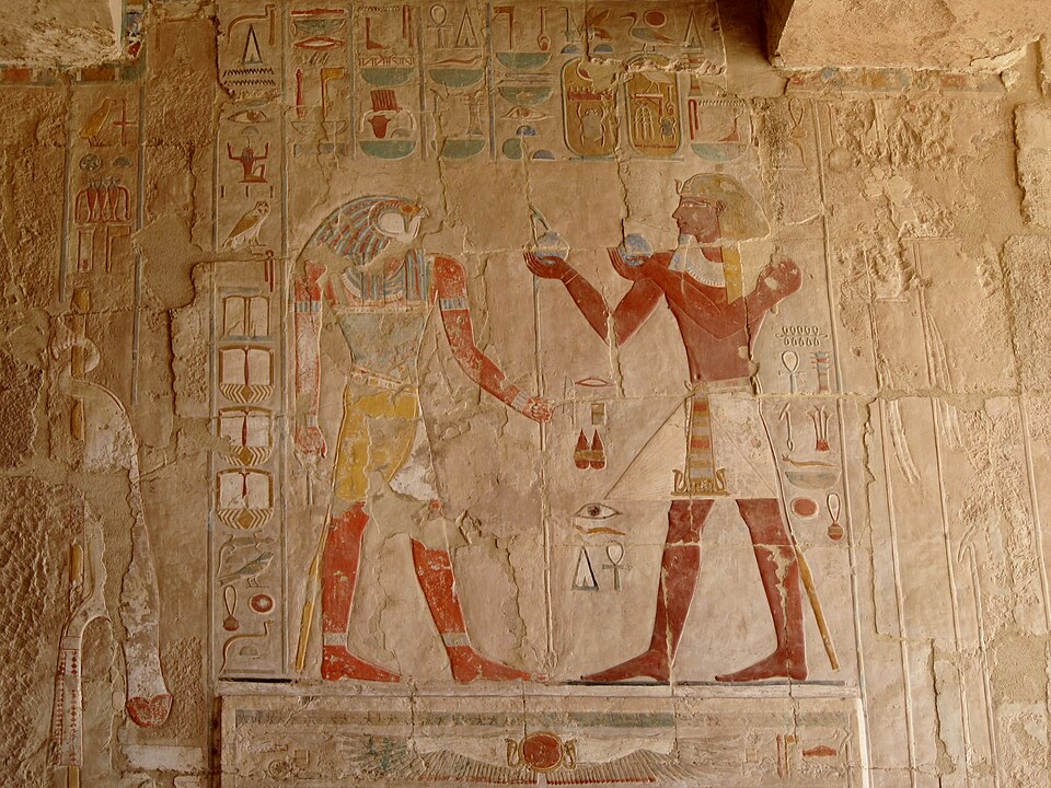 Horus relief at Deir el-Bahri
