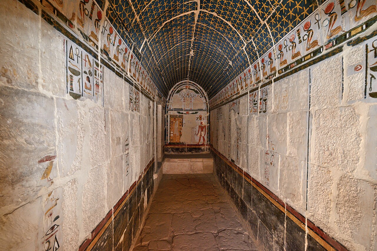 Painted corridor inside Hatshepsut's temple