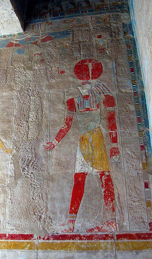 Painting of Ra at Hatshepsut's temple