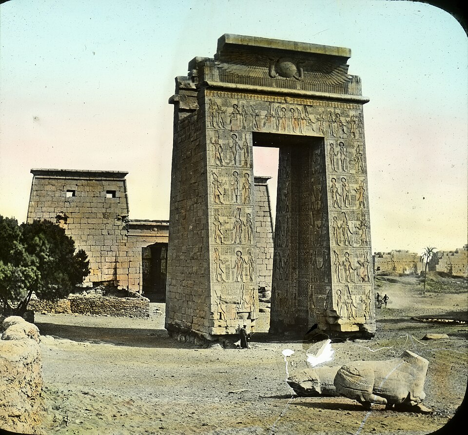 Vintage photograph of Karnak gateway