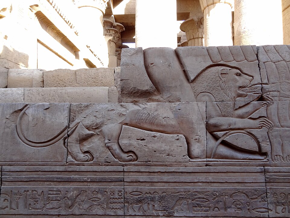 Lion relief at Kom Ombo