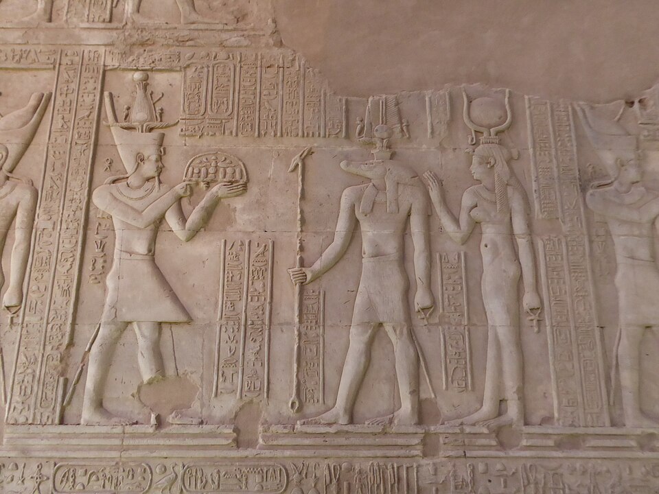 Ptolemy before Sobek and Hathor