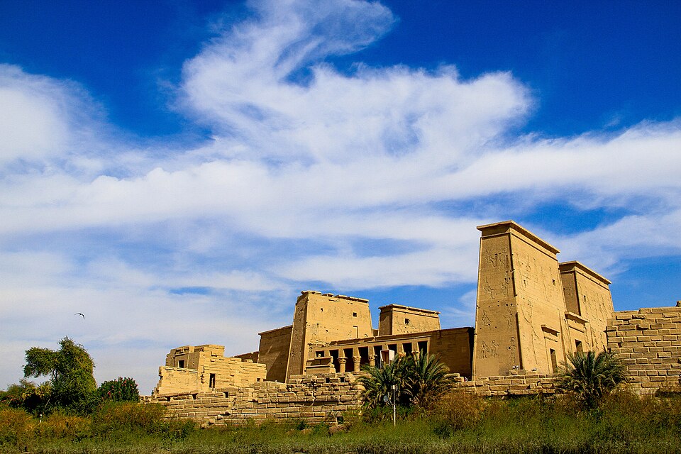 Philae Temple against blue sky