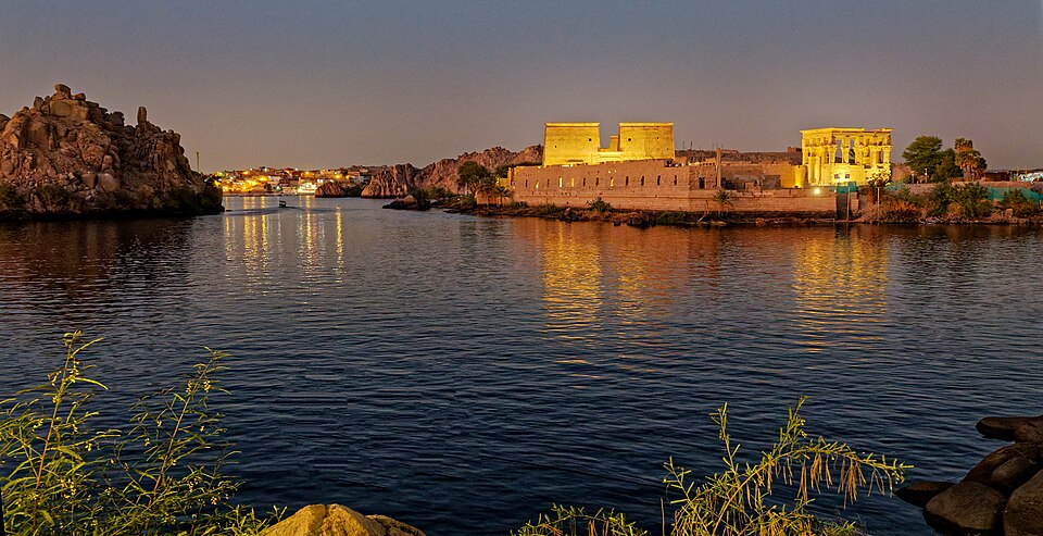 Philae Temple illuminated at night