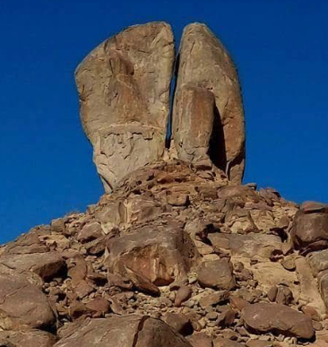 The Split Rock near Jebel al-Maqla