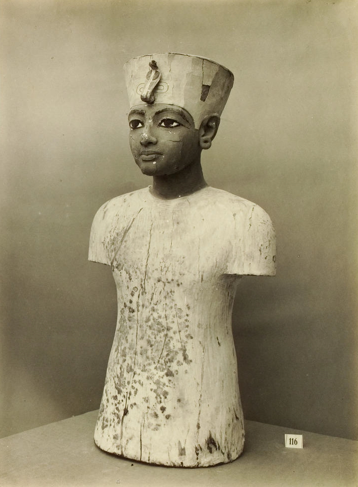 Painted wooden mannequin of Tutankhamun