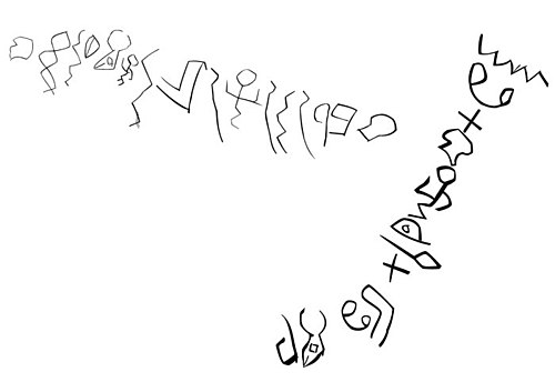 Drawing of the Wadi el-Hol inscriptions