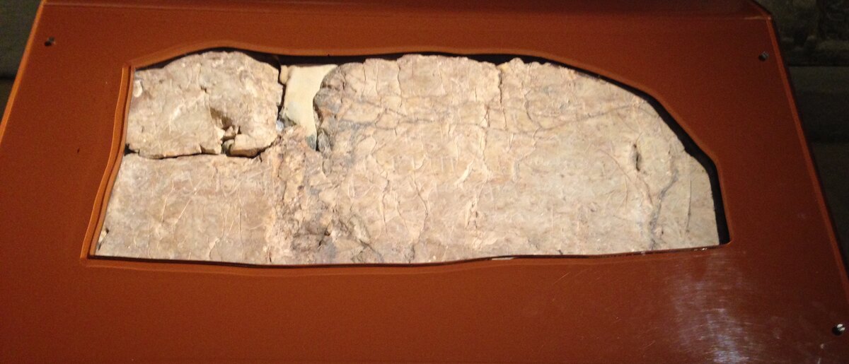 The Siloam inscription — ancient paleo-Hebrew text carved in the wall of Hezekiah's Tunnel, now in the Istanbul Archaeological Museum