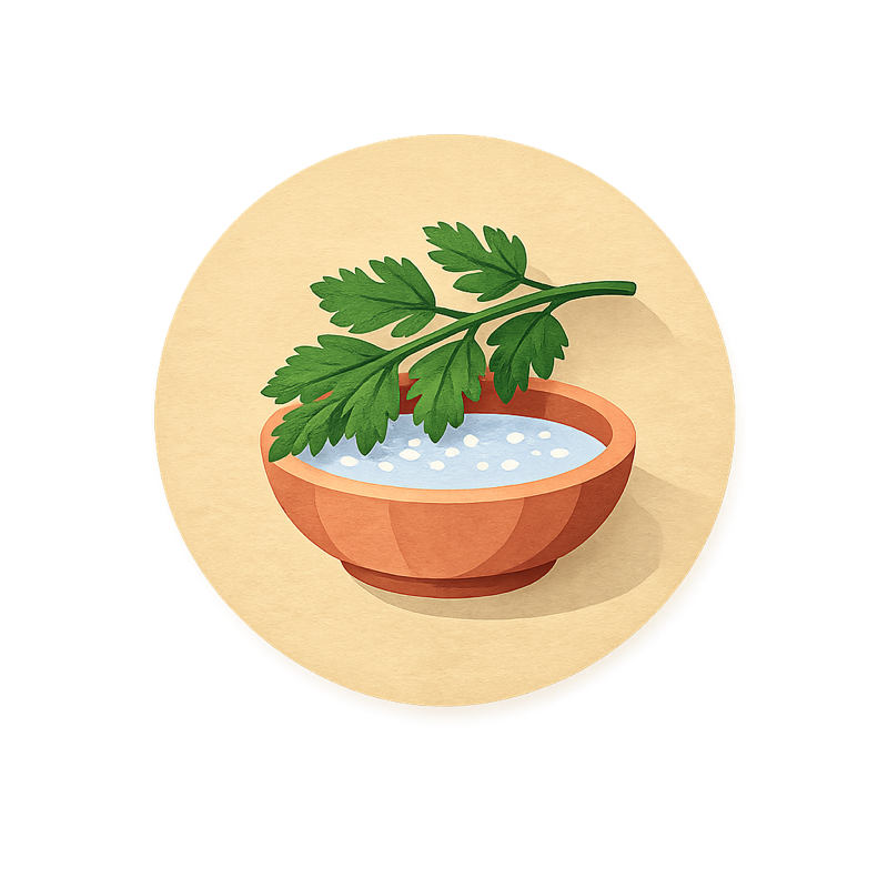 Karpas — Greens in Salt Water